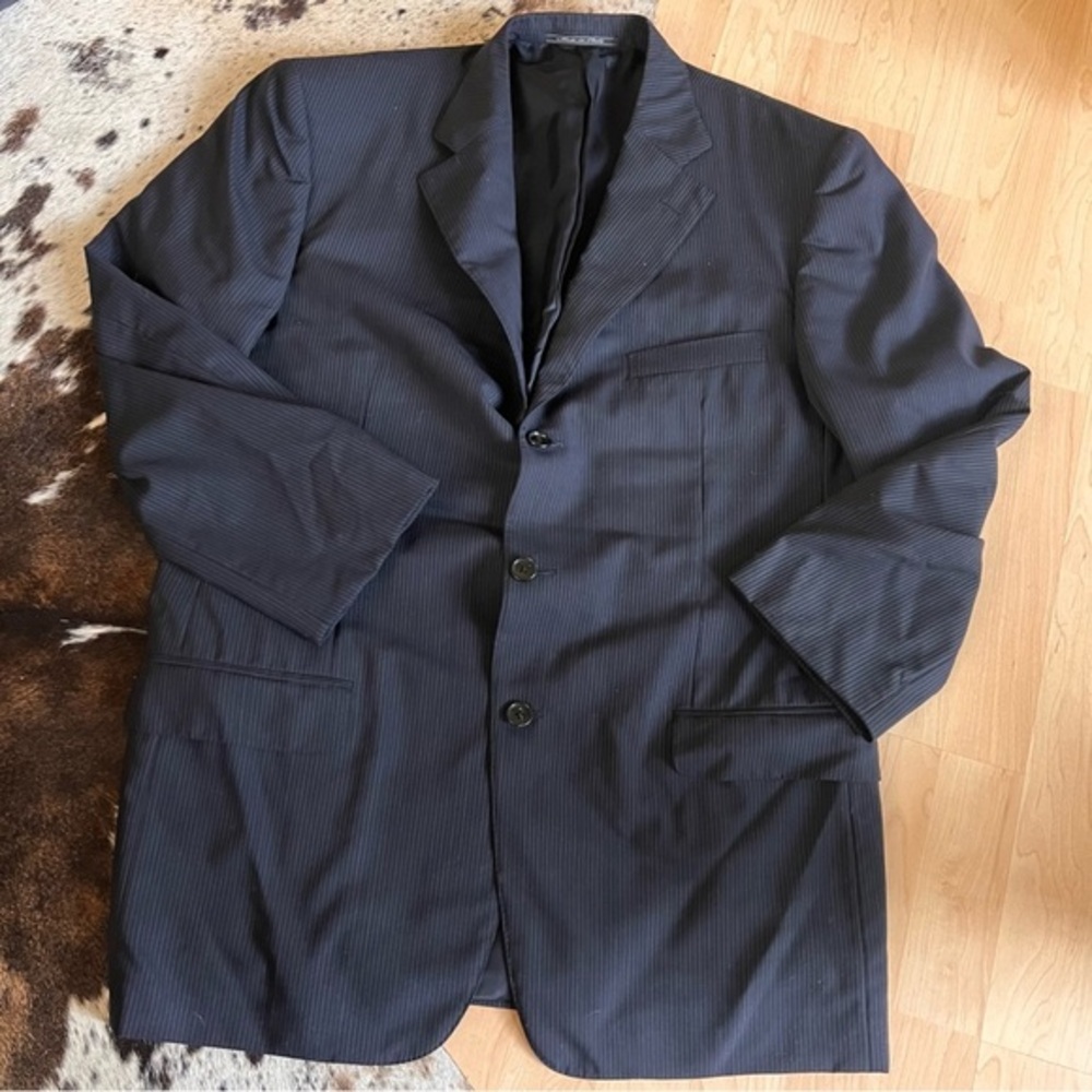 Ermenegildo Zegna Wool Sport Coat Blazer 52 Pinstripes